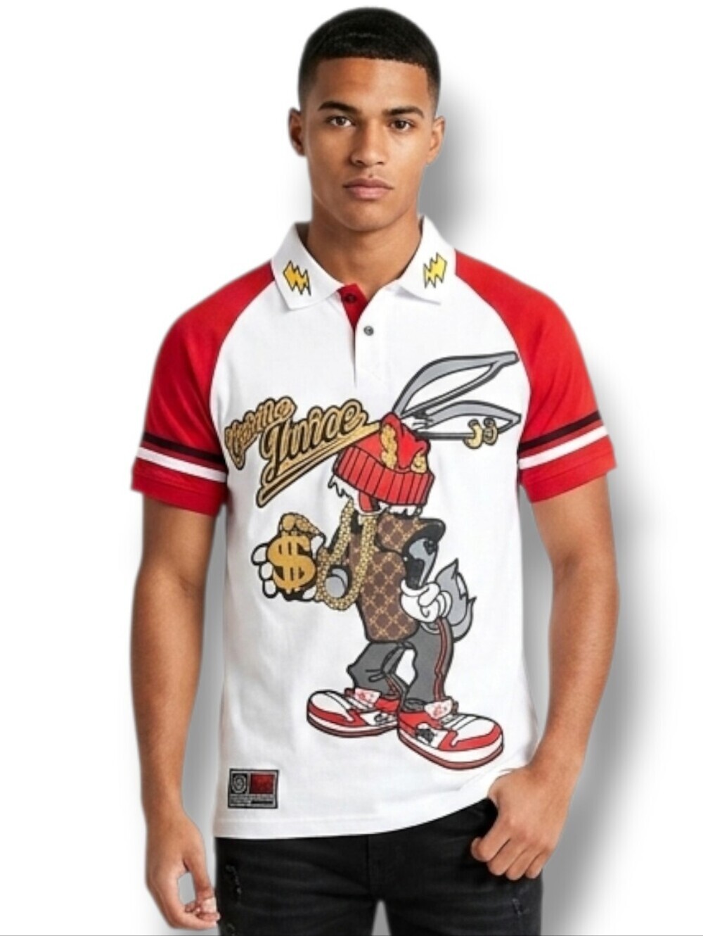 SWITCH Men’s Looney Tunes Bugs Bunny “Get The Juice” Polo Shirt – Size Small